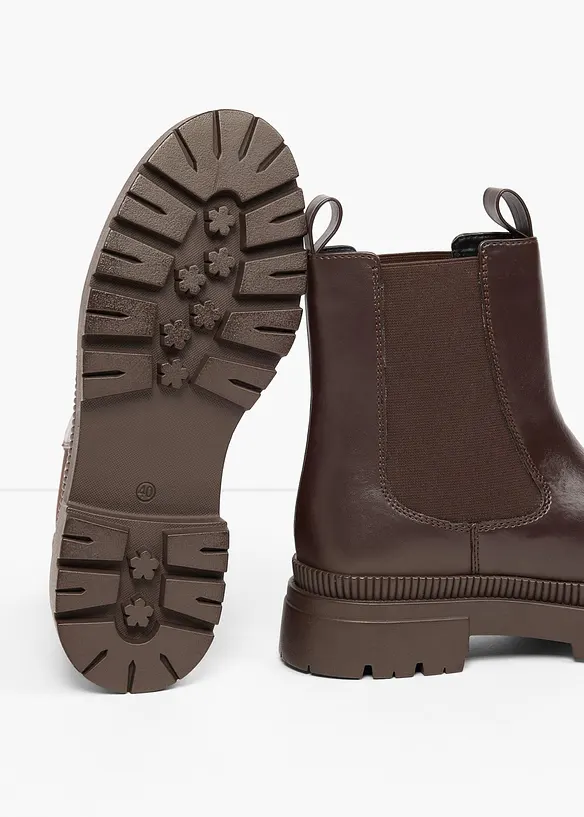Bottines Chelsea &agrave; semelle crant&eacute;e, bonprix