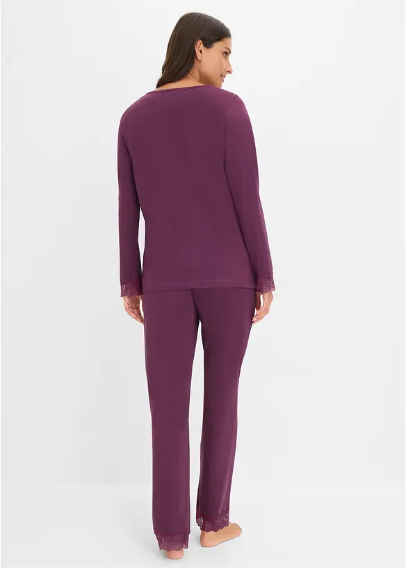 Pyjama aus weicher Bio-Baumwolle, bonprix