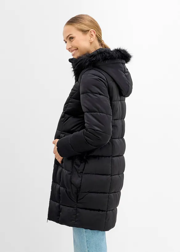 Doudoune de grossesse 3en1 avec empi&egrave;cement de portage et col peluche amovible, bonprix