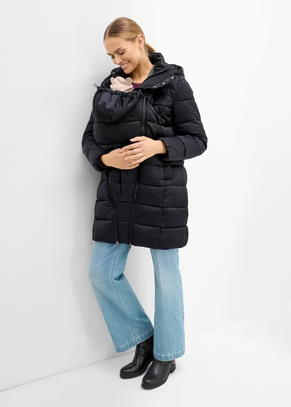 Doudoune de grossesse 3en1 avec empi&egrave;cement de portage et col peluche amovible, bonprix