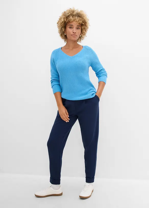 Gerippter Pullover aus reiner Baumwolle, bonprix