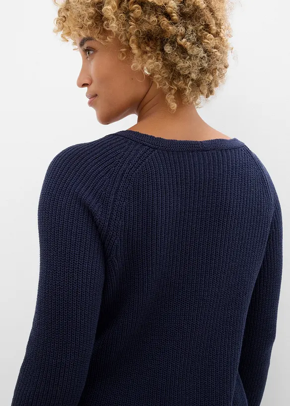 Pull c&ocirc;tel&eacute; 100% coton, bonprix