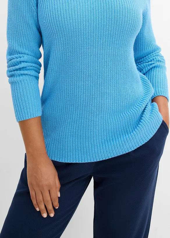 Gerippter Pullover aus reiner Baumwolle, bonprix