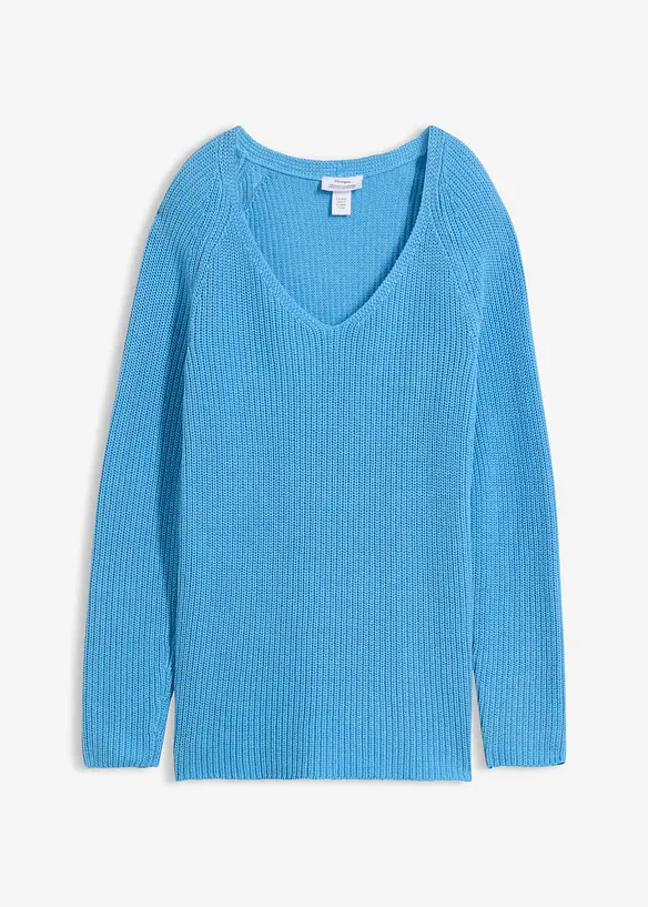 Gerippter Pullover aus reiner Baumwolle, bonprix