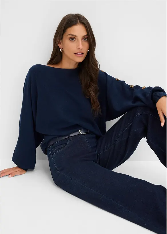 Pullover mit Knopfdetails, bonprix