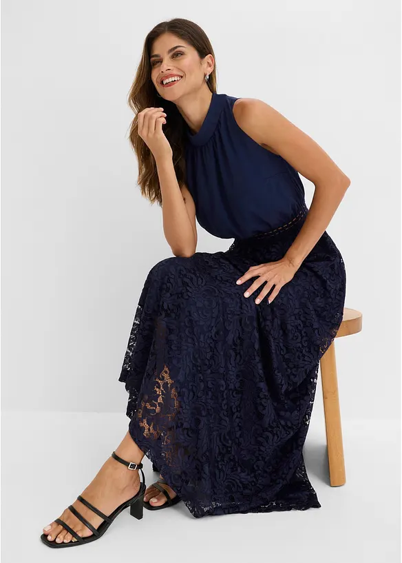 Robe longue avec jupe en dentelle, bonprix