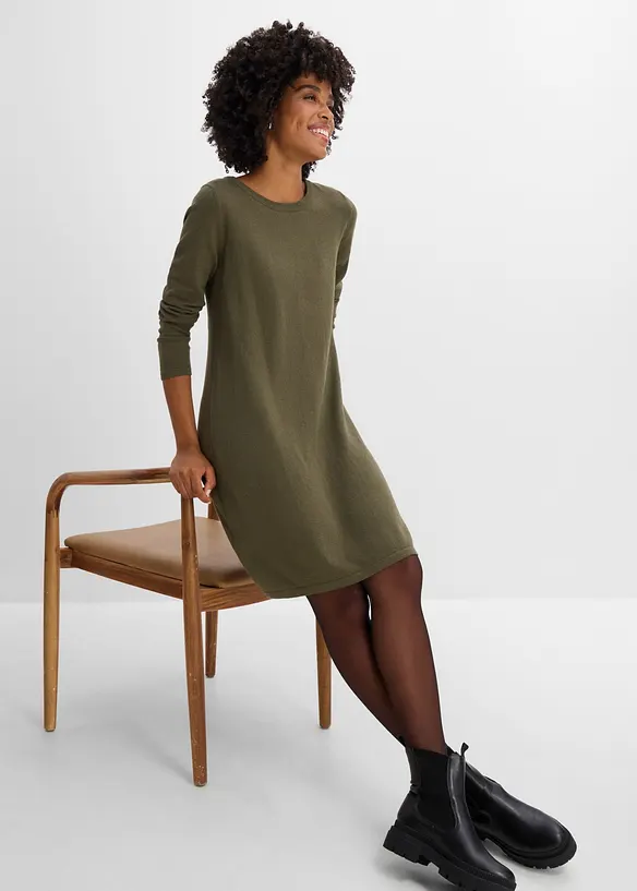 Strickkleid mit recycelter Baumwolle, bonprix