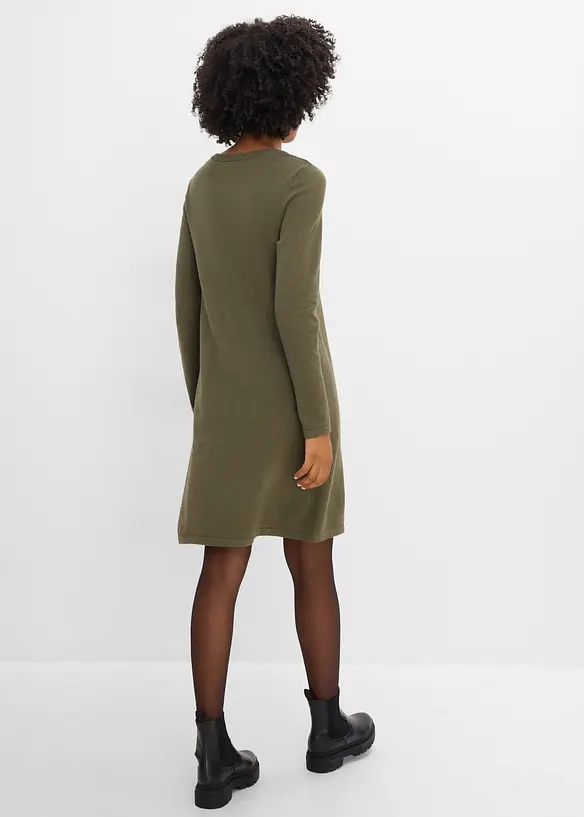 Strickkleid mit recycelter Baumwolle, bonprix