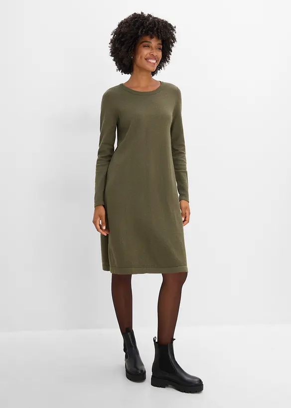 Strickkleid mit recycelter Baumwolle, bonprix