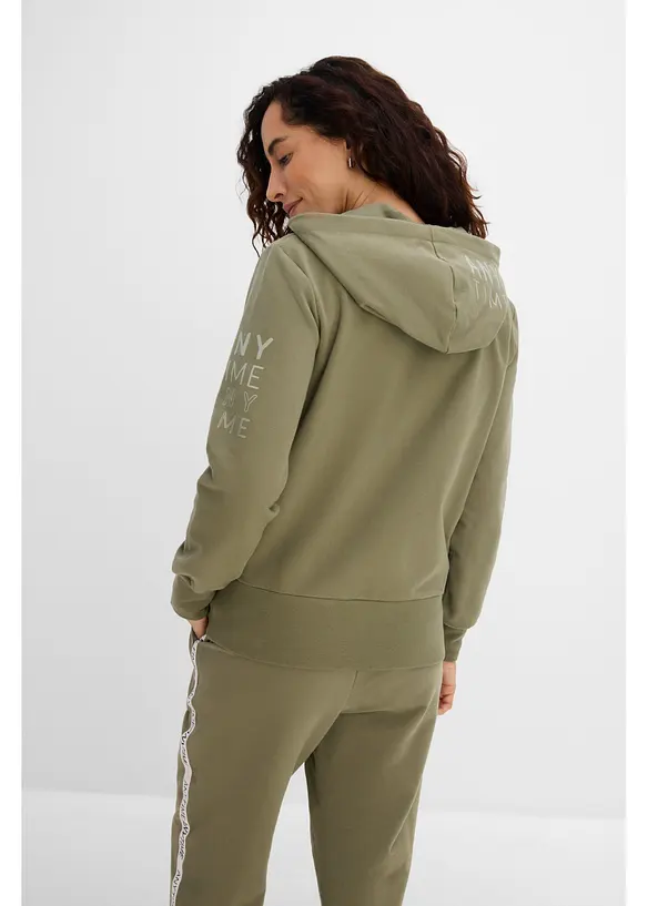Sweat zipp&eacute; &agrave; capuche en coton extensible &eacute;pais et doux, bonprix