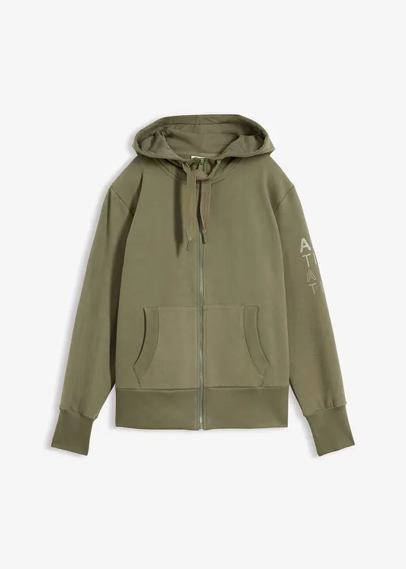 Sweat zipp&eacute; &agrave; capuche en coton extensible &eacute;pais et doux, bonprix