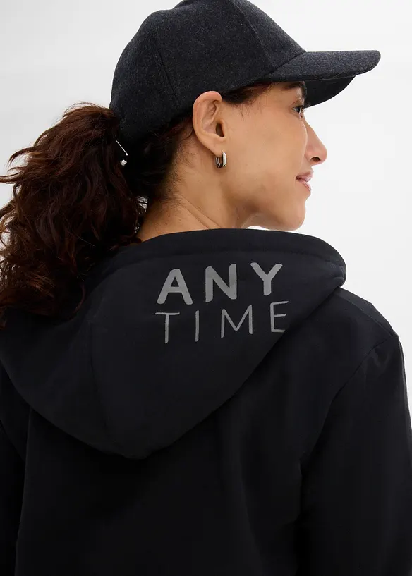 Sweat zipp&eacute; &agrave; capuche en coton extensible &eacute;pais et doux, bonprix