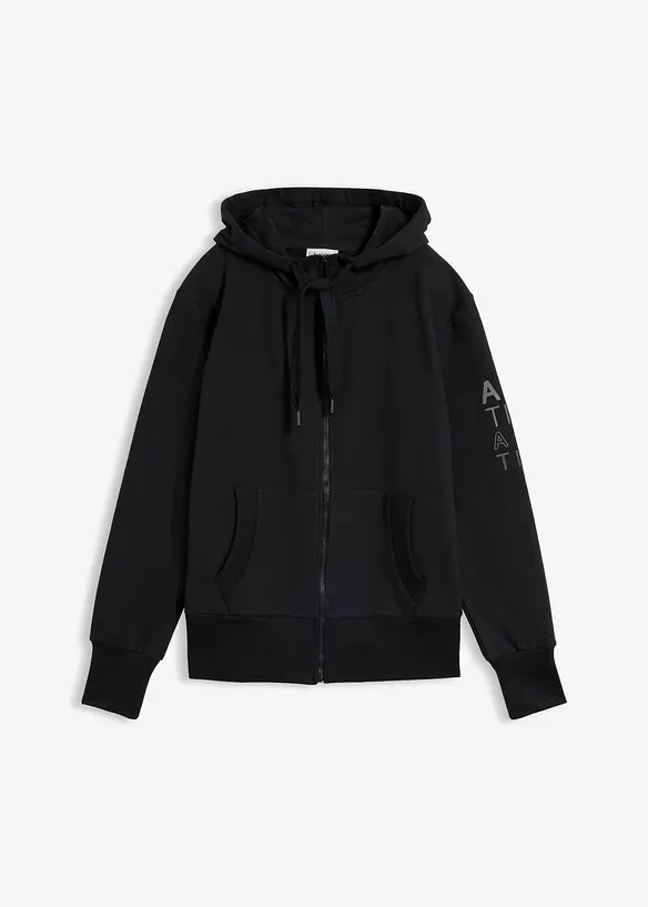 Sweat zipp&eacute; &agrave; capuche en coton extensible &eacute;pais et doux, bonprix