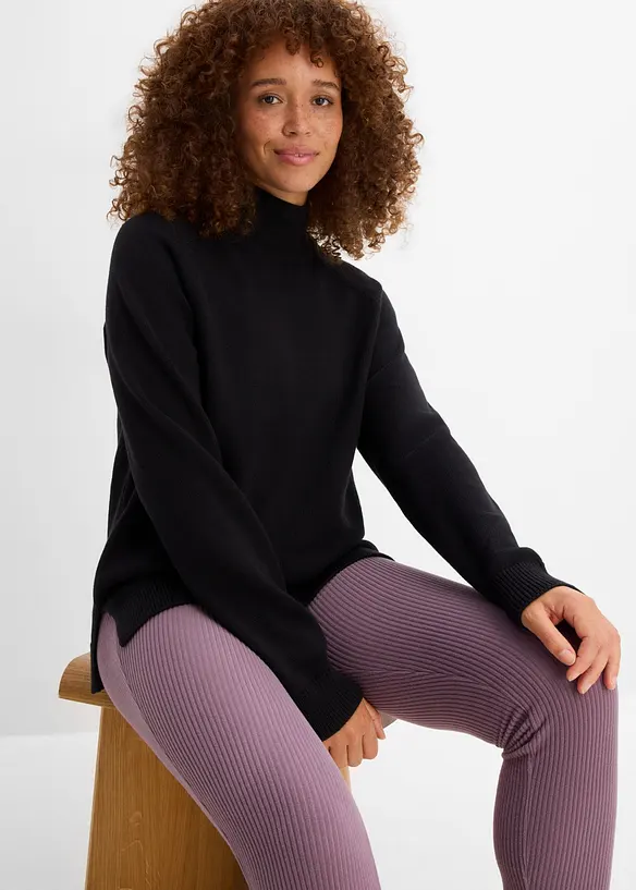 Rollkragenpullover aus reiner Baumwolle, bonprix