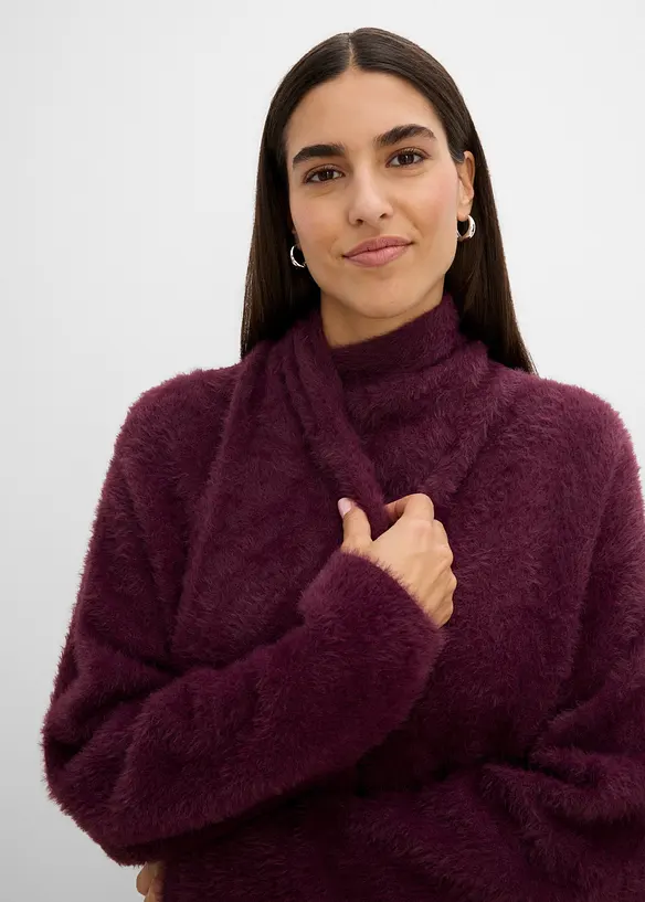 Oversize-Pullover mit Schal, bonprix