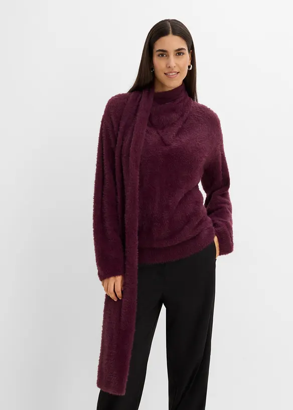 Oversize-Pullover mit Schal, bonprix