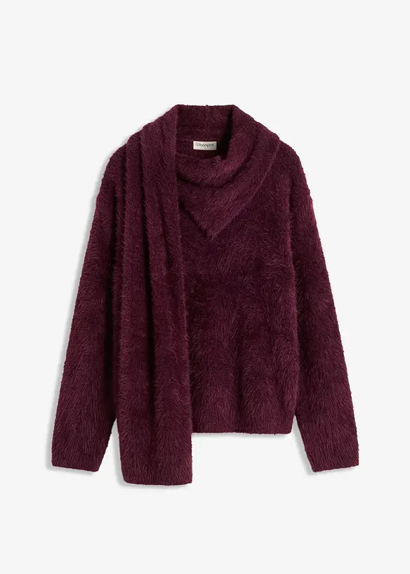 Oversize-Pullover mit Schal, bonprix
