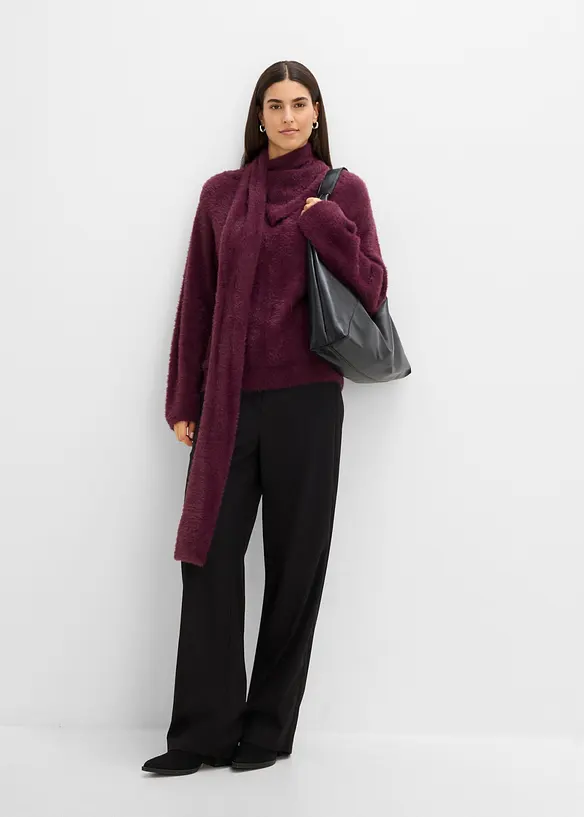 Oversize-Pullover mit Schal, bonprix