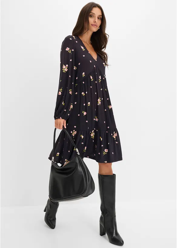 Jerseykleid mit Ballon&auml;rmeln, bonprix