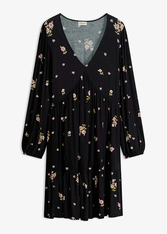 Jerseykleid mit Ballon&auml;rmeln, bonprix