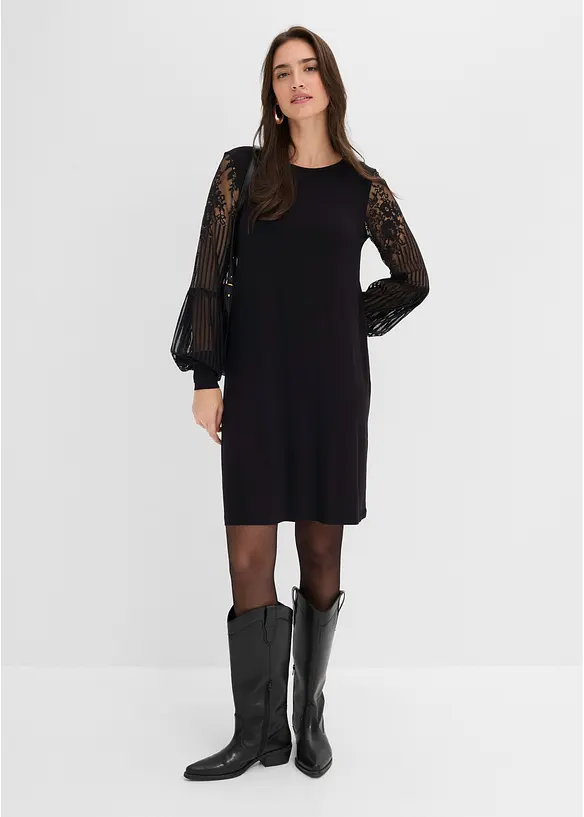 Bequem geschnittenes Jerseykleid, bonprix