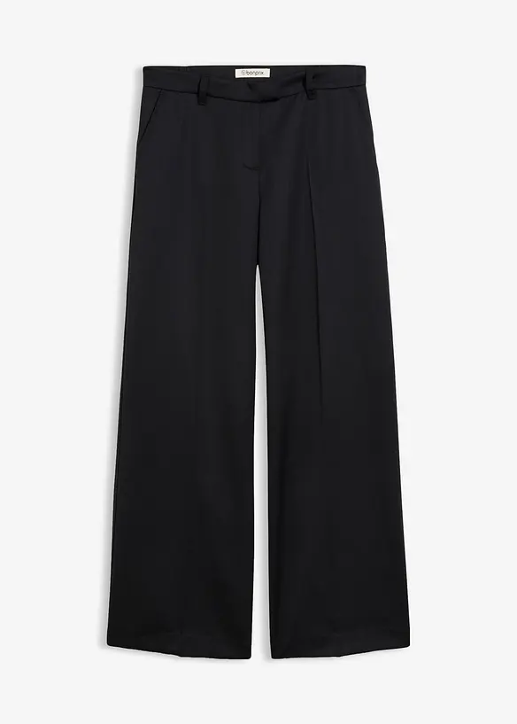 Pantalon de tailleur droit en laine m&eacute;lang&eacute;e douce, bonprix