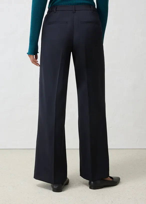 Pantalon de tailleur droit en laine m&eacute;lang&eacute;e douce, bonprix