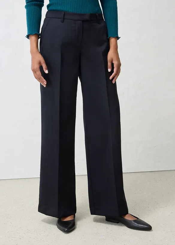 Pantalon de tailleur droit en laine m&eacute;lang&eacute;e douce, bonprix