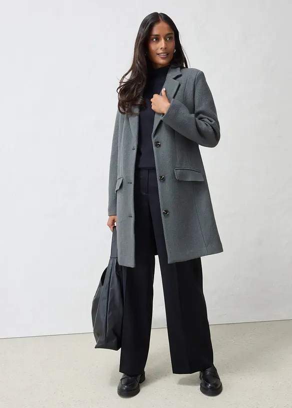 Manteau blazer en laine bouillie, bonprix