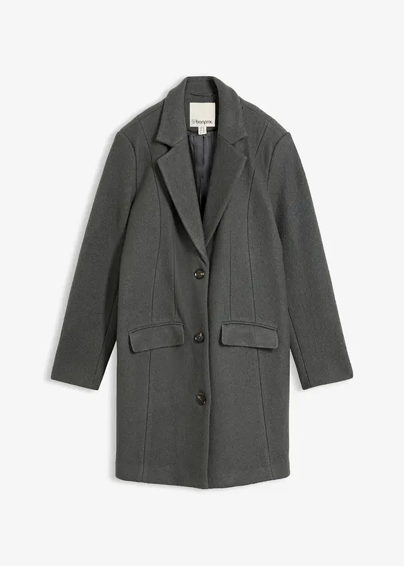 Manteau blazer en laine bouillie, bonprix