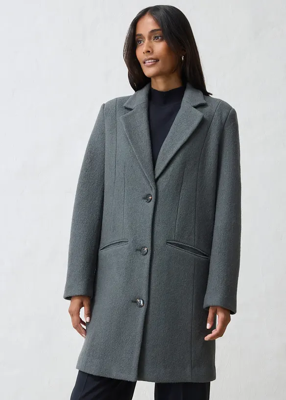 Manteau blazer en laine bouillie, bonprix