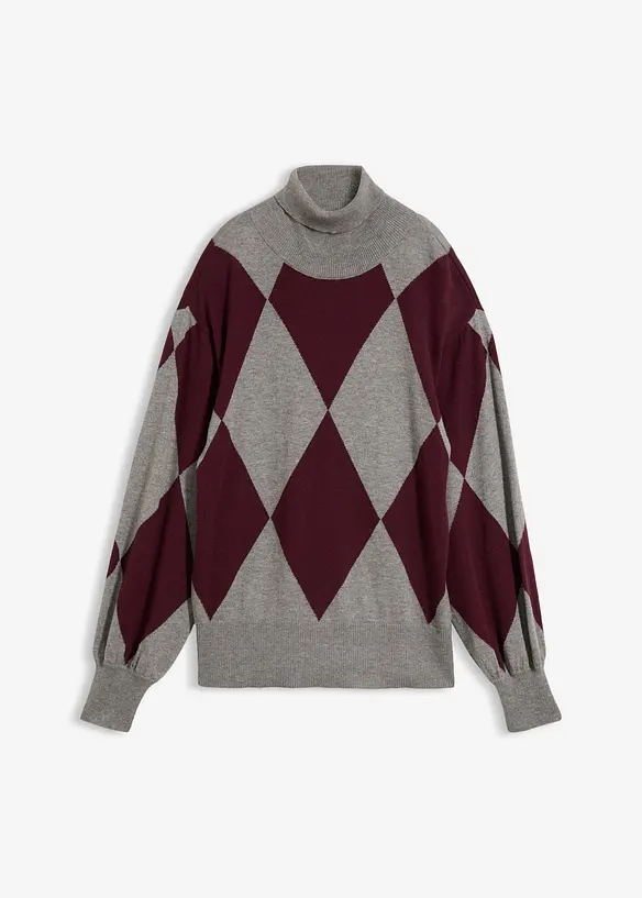 Pull col roul&eacute; en fine maille, bonprix