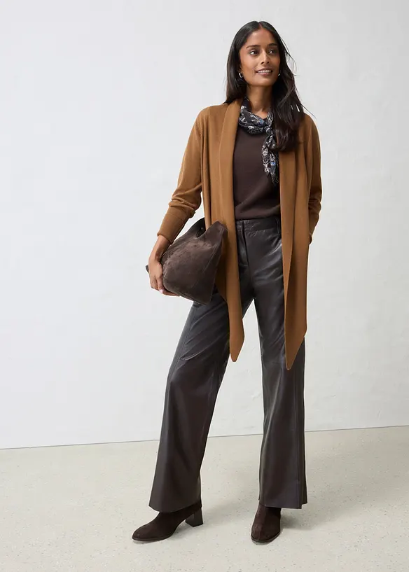 Gilet en maille douce de laine m&eacute;lang&eacute;e, bonprix