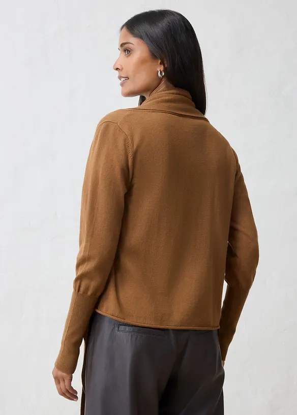 Gilet en maille douce de laine m&eacute;lang&eacute;e, bonprix