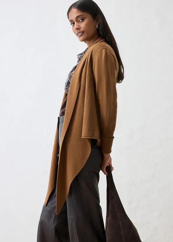 Gilet en maille douce de laine m&eacute;lang&eacute;e, bonprix