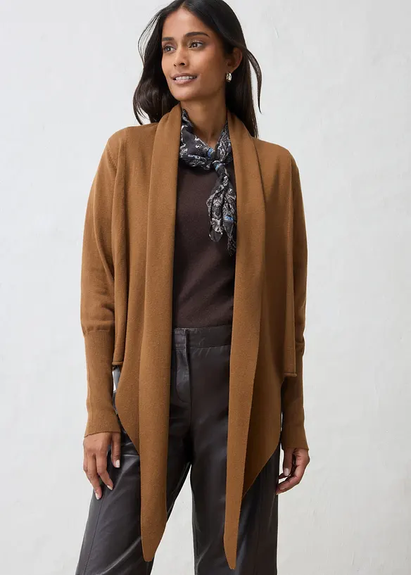 Gilet en maille douce de laine m&eacute;lang&eacute;e, bonprix