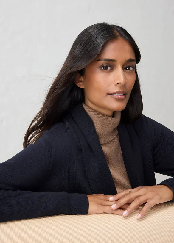 Gilet en maille douce de laine m&eacute;lang&eacute;e, bonprix