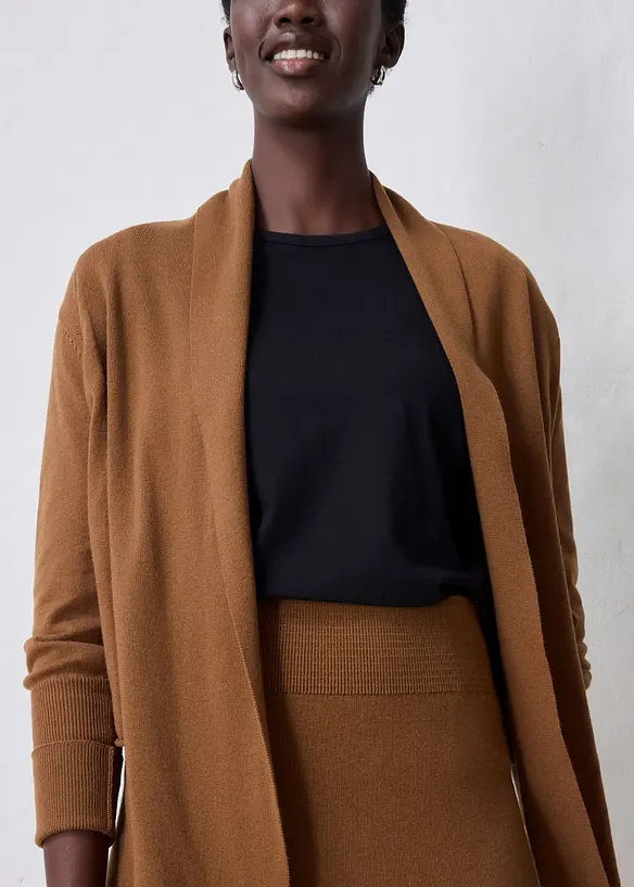 Jupe en laine m&eacute;rinos m&eacute;lang&eacute;e, bonprix