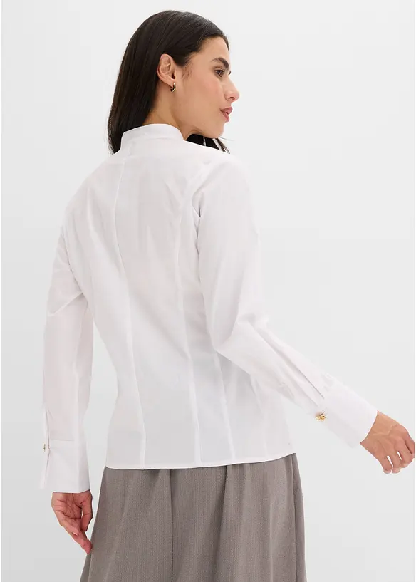 Popeline-Stretchbluse, b&uuml;gelfrei, bonprix
