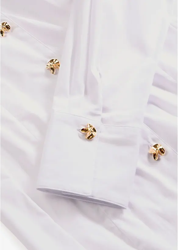 Popeline-Stretchbluse, b&uuml;gelfrei, bonprix
