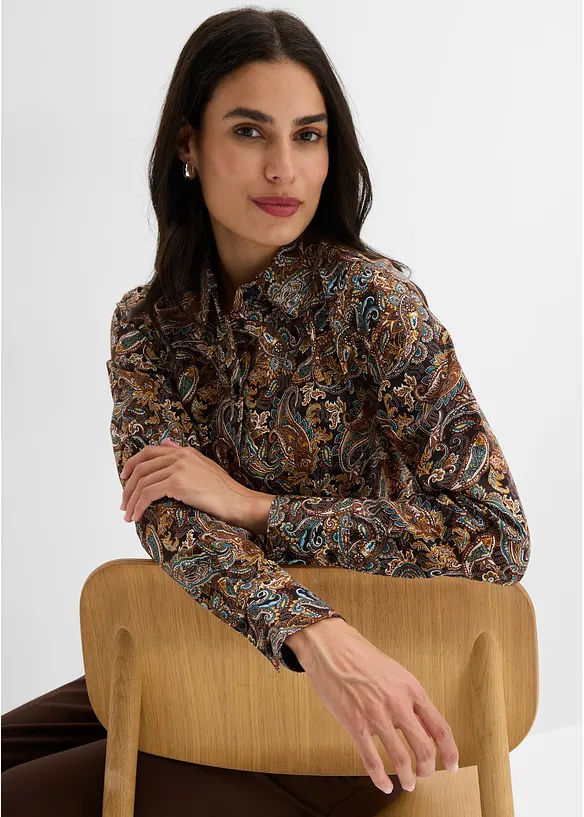 Chemisier en coton extensible, sans repassage, bonprix