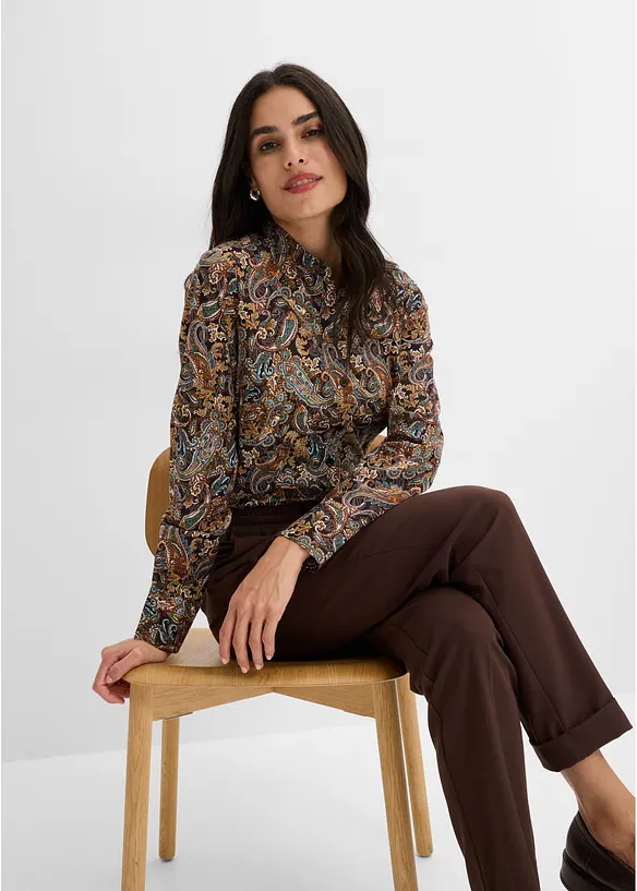 Chemisier en coton extensible, sans repassage, bonprix