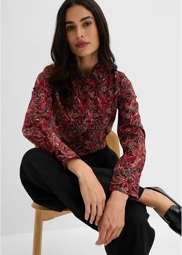 Chemisier en coton extensible, sans repassage, bonprix