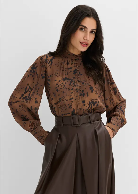 Chiffonbluse mit Stehkragen, bonprix