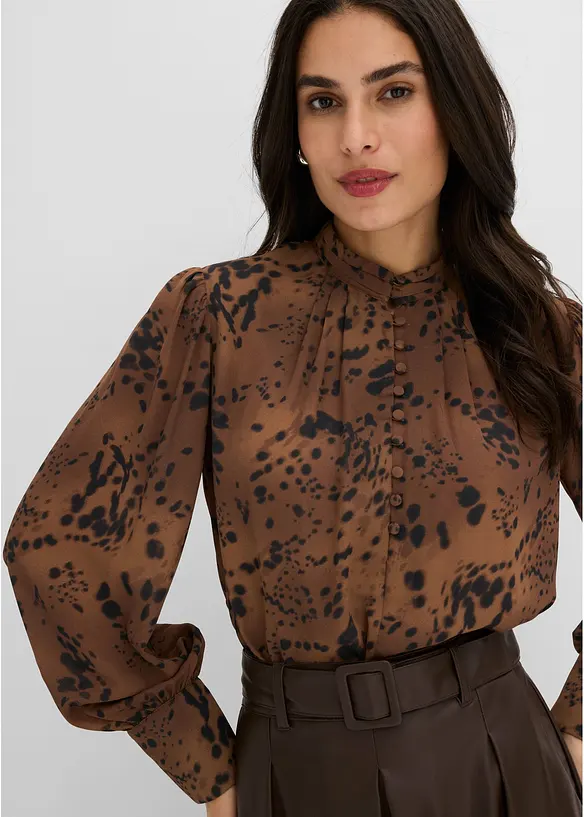 Chiffonbluse mit Stehkragen, bonprix