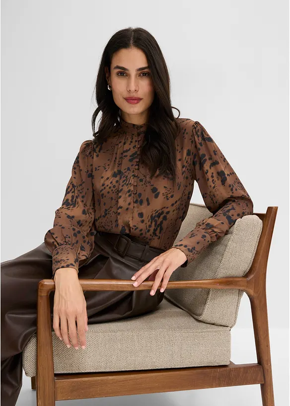 Chiffonbluse mit Stehkragen, bonprix