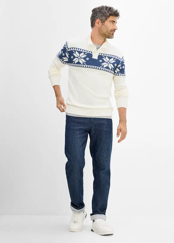 Jean Classic Fit &agrave; doublure chaude en jersey, Straight, bonprix