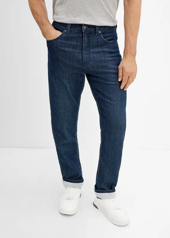 Jean Classic Fit &agrave; doublure chaude en jersey, Straight, bonprix
