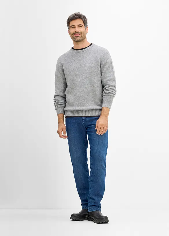 Jean Classic Fit &agrave; doublure chaude en jersey, Straight, bonprix