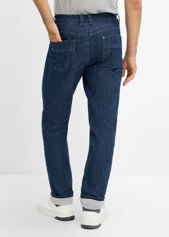 Jean Classic Fit &agrave; doublure chaude en jersey, Straight, bonprix